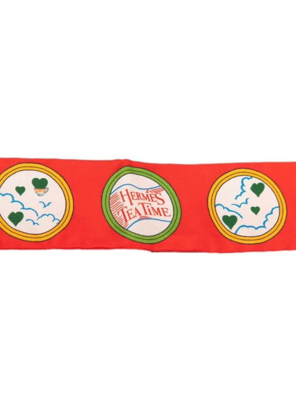 Hermes Twilly Tea Time Scarf Red Multicolor Silk - Picture 3 of 6